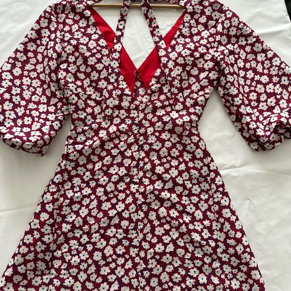 New Topshop RedDaisy Mini Floral Summer Dress Size 4 - Picture 4 of 7